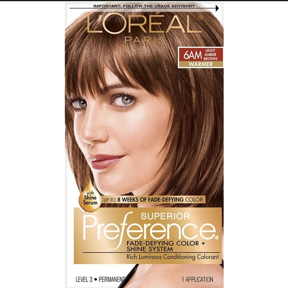 L'Oreal Other - Light Amber Brown Hair Color, 6AM Superior Preference Loreal Paris.